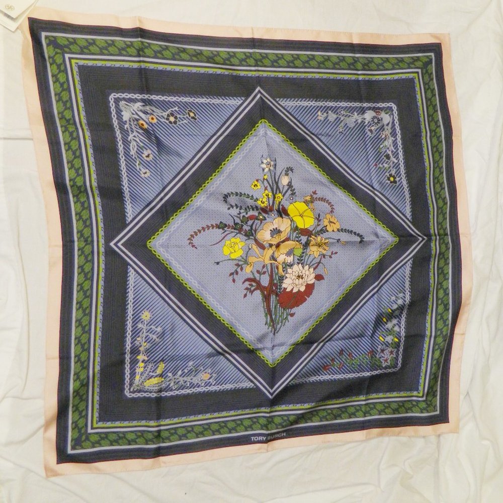 Tory Burch $228 Homage to the Flower Silk Square